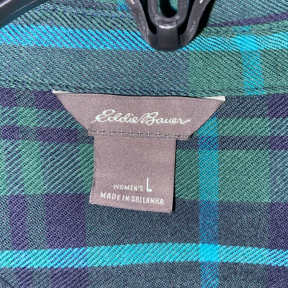 Eddie Bauer Green and Blue Flannel - Picture 3 of 3